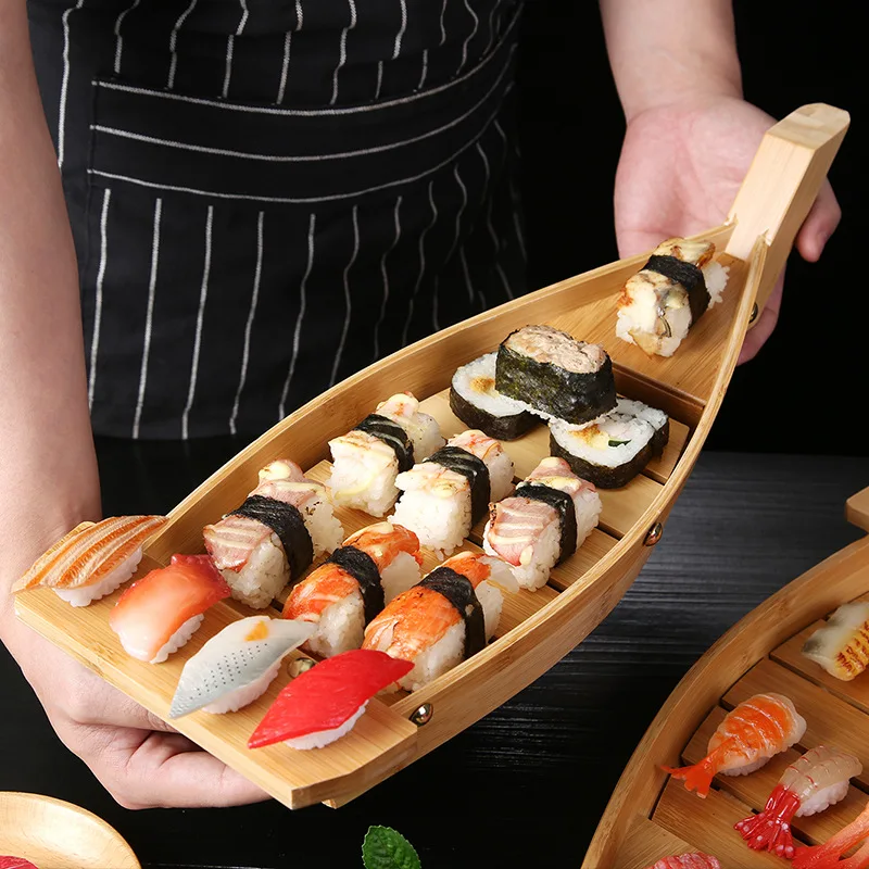 Factory Cheap Price Healthy Japanese Wooden Food Sushi Wooden Boat