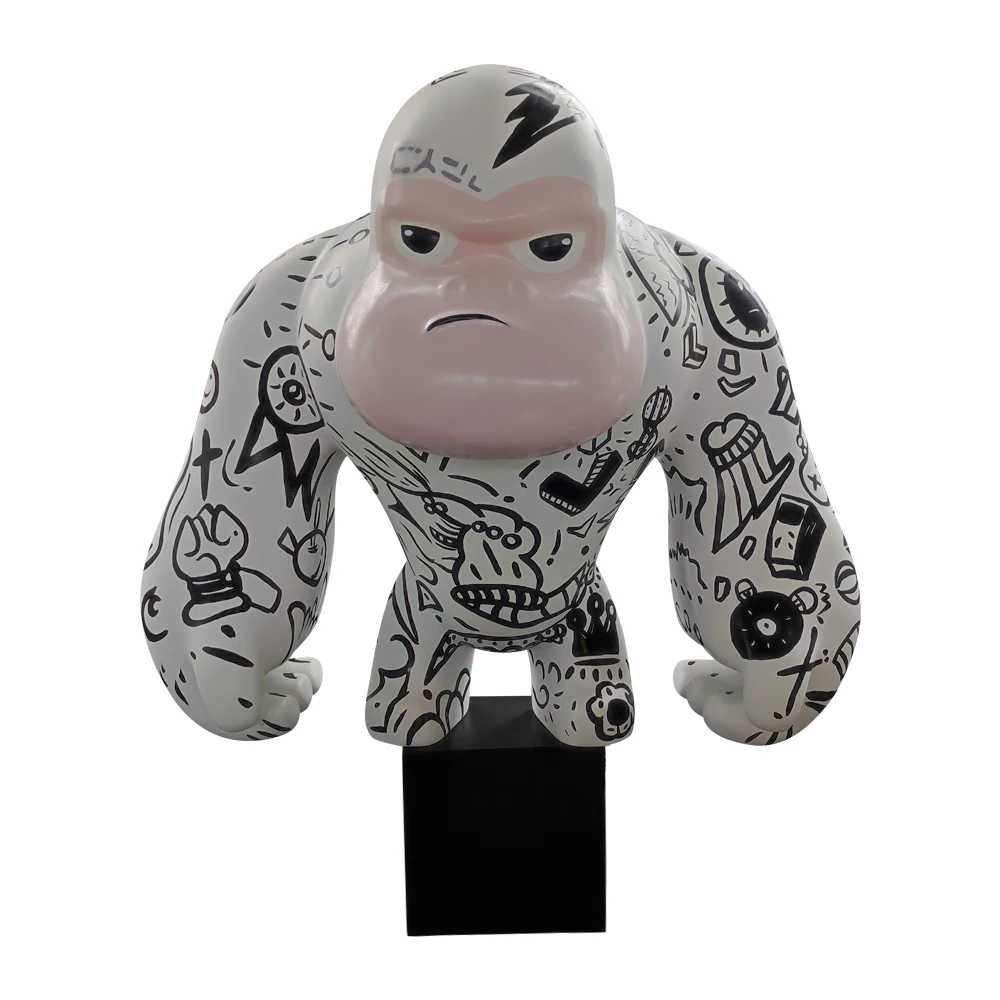 Custom Size Colorful Large Animal Gift Sculpture Modern Gorilla Sculpture Outdoor For Sale