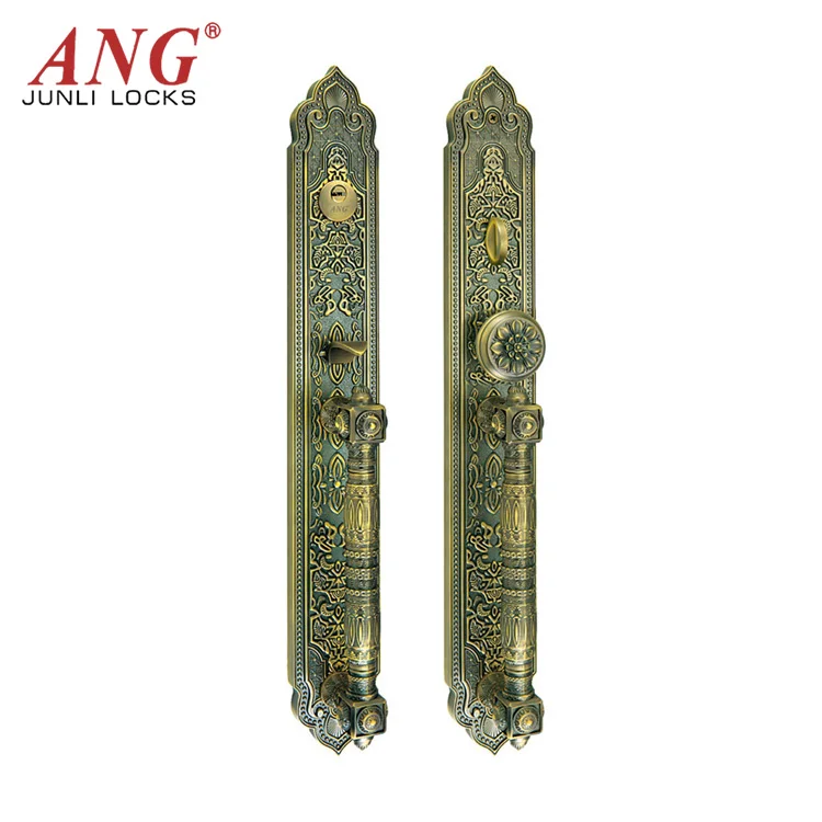  European luxury style bronze sliding zinc alloy antique hidden wood door lock handles hotel villa home