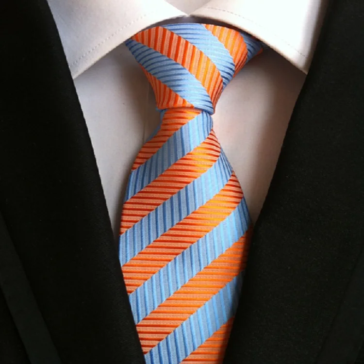 Wholesale Neckties With High Quality For Businessmen 100% Polyester Stripe Woven Neckties