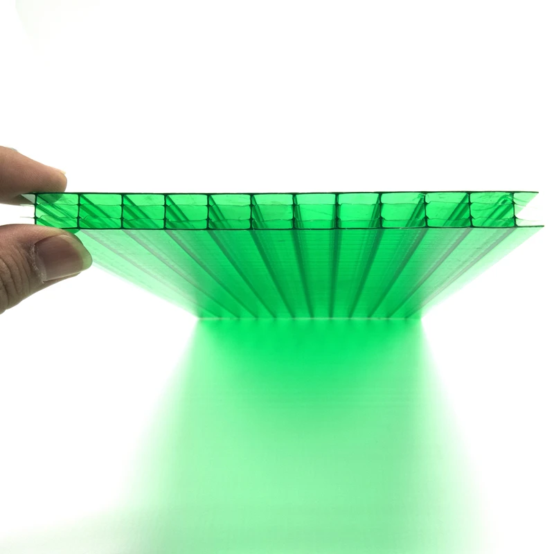 transparent hard hollow four wall polycarbonate sheet price UV coated