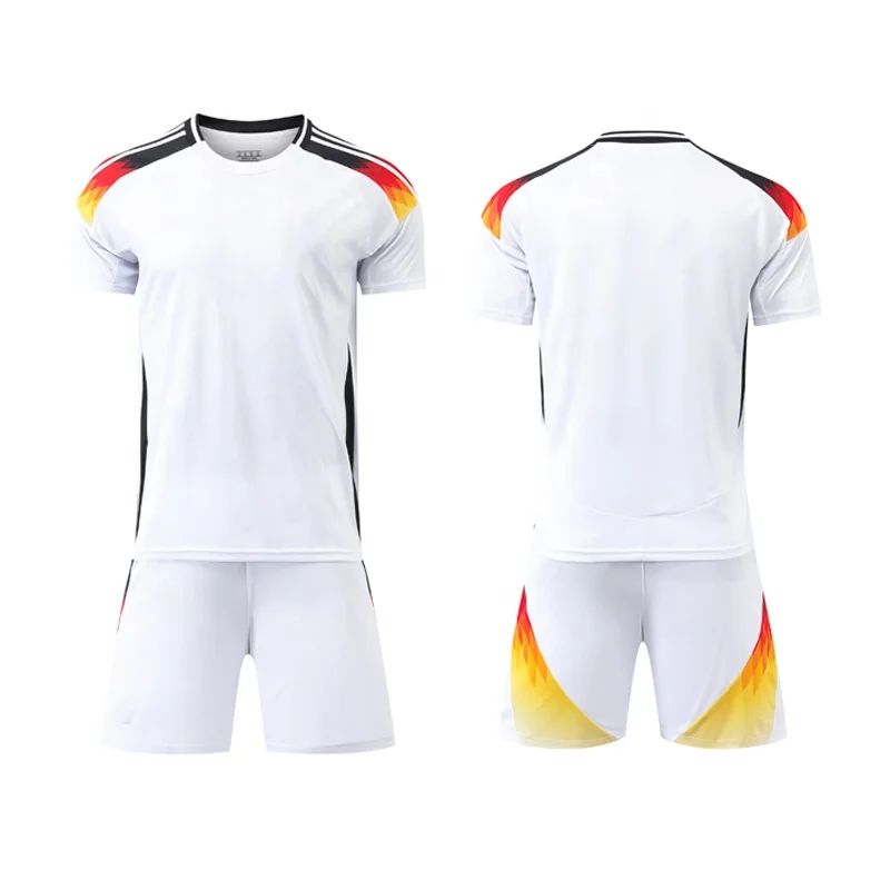Wholesale 24 Germany club NEW model Custom Football Jerseys 100% Polyester sweat absorbing soccer Jersey KIDS and MEN