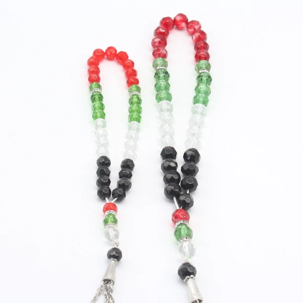 2024 New Crystal Rosary 33 Thysbi Haser Muslim rosary beads red green white and black Fashion rosary beads