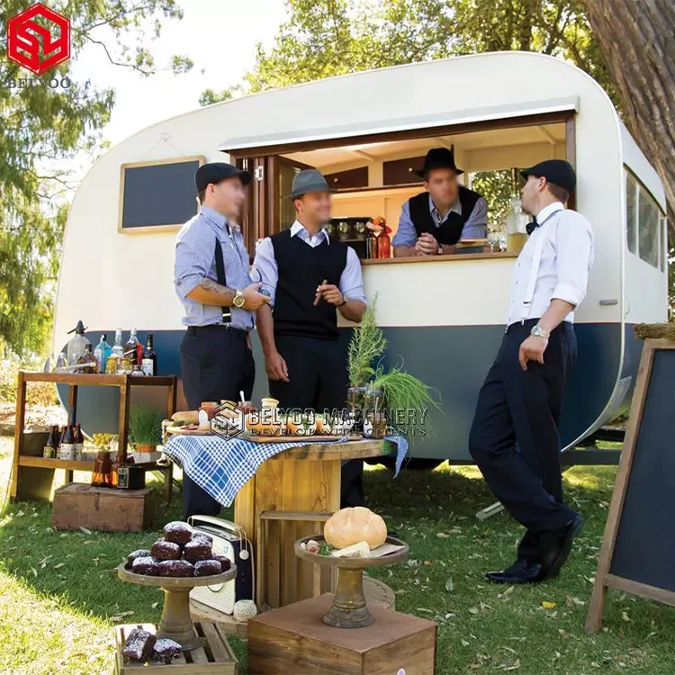 New Design Street Food Truck Juice Vending Cart Mobile Salon Trailer Ice Cream Truck Coffee Carts Mobile Bar Trailer