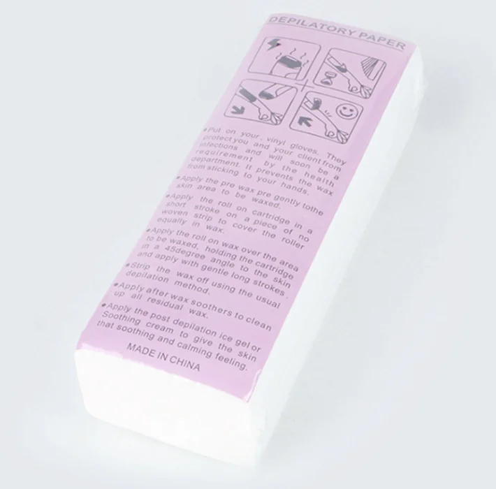 Factory Direct Sale non-woven fabric 100pcs Disposable Hair Removal Depilatory Wax Strip