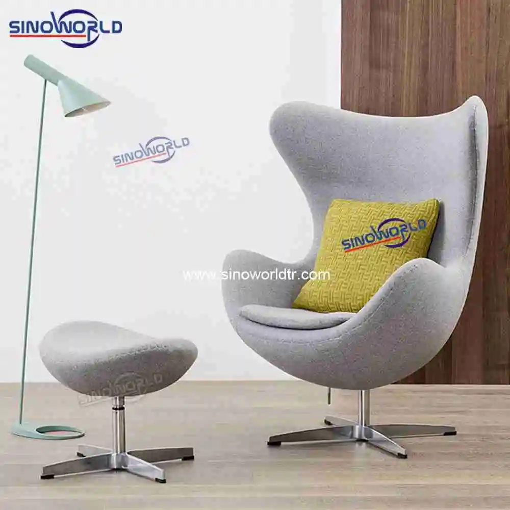 
Foshan Furniture Aviator Armchair living room furniture Patchwork fabric Egg Swivel Accent Chair 
