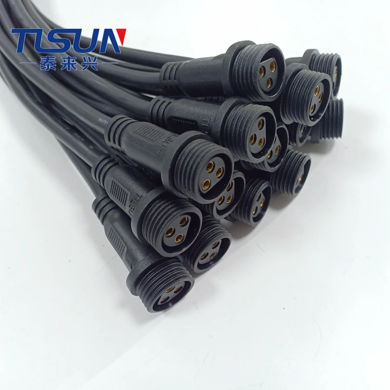 Водонепроницаемый Штекерный и гнездовой кабель 3x20awg 2517 3pin водонепроницаемый разъем