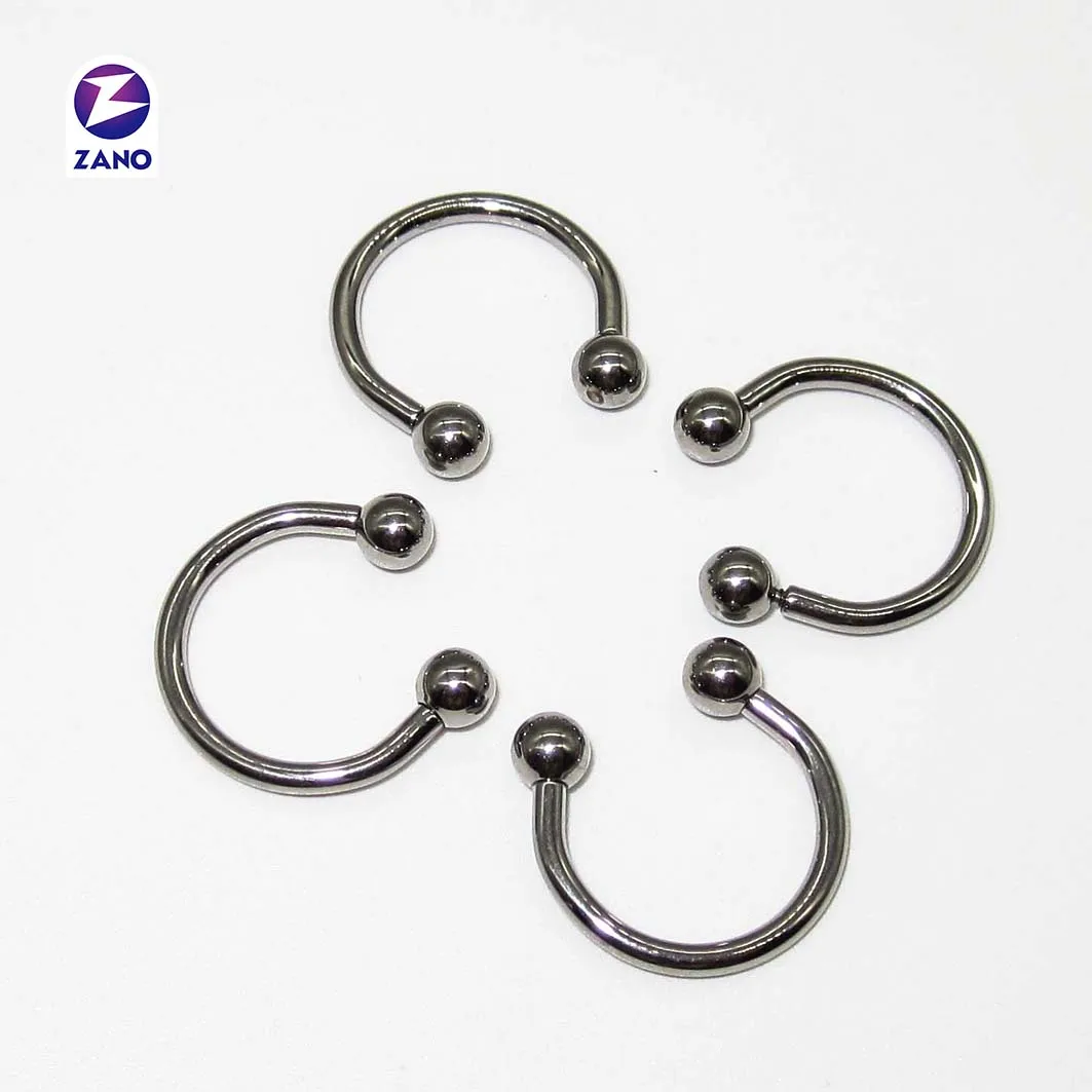 ASTM F136 G23 Titanium Circula Модная Высокая полированная внутренняя нить штанга Подкова бижутерия