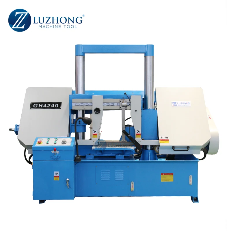 China Automatic Double Column Horizontal Bandsaw Ghz4240 Angle Cut 45 Degree Band Saw Machine For Metal
