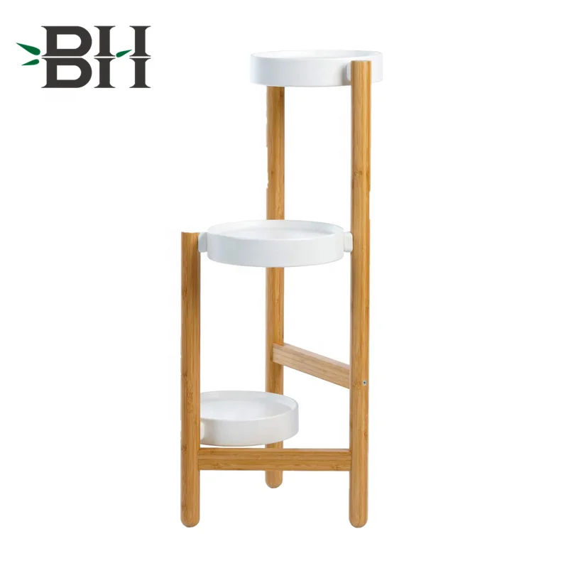 Planter Display Storage Shelf Home Plant Stand Indoor Outdoor - Flower Pot Holder Bamboo Plant Rack Organizer