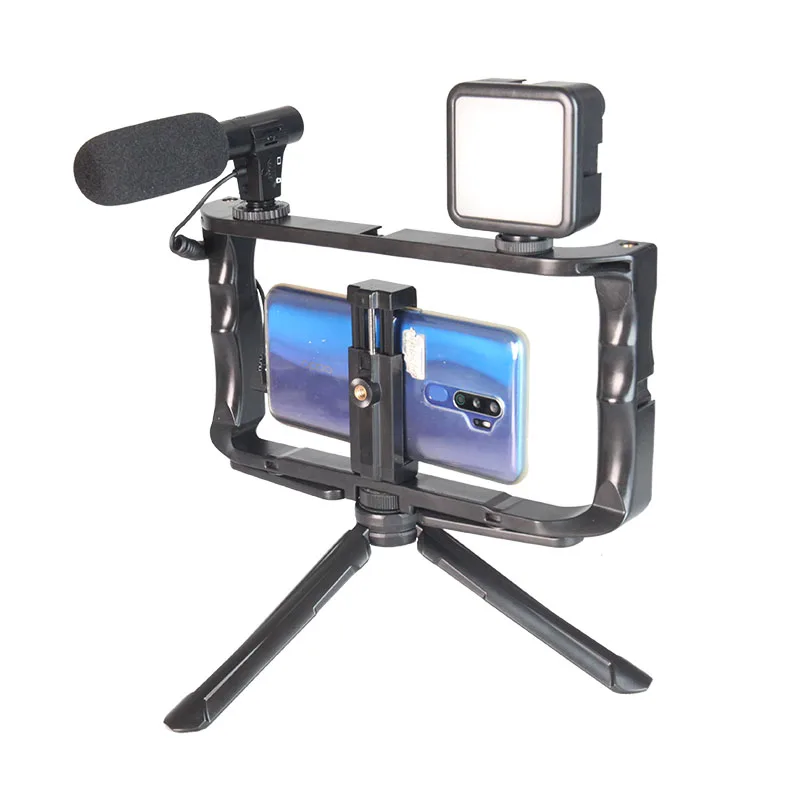 Hot sale 6inch Photographic Studio Video Lighting Vlog Kit Selfie Led ring light and collar clip microphone for YouTube Tik Tok