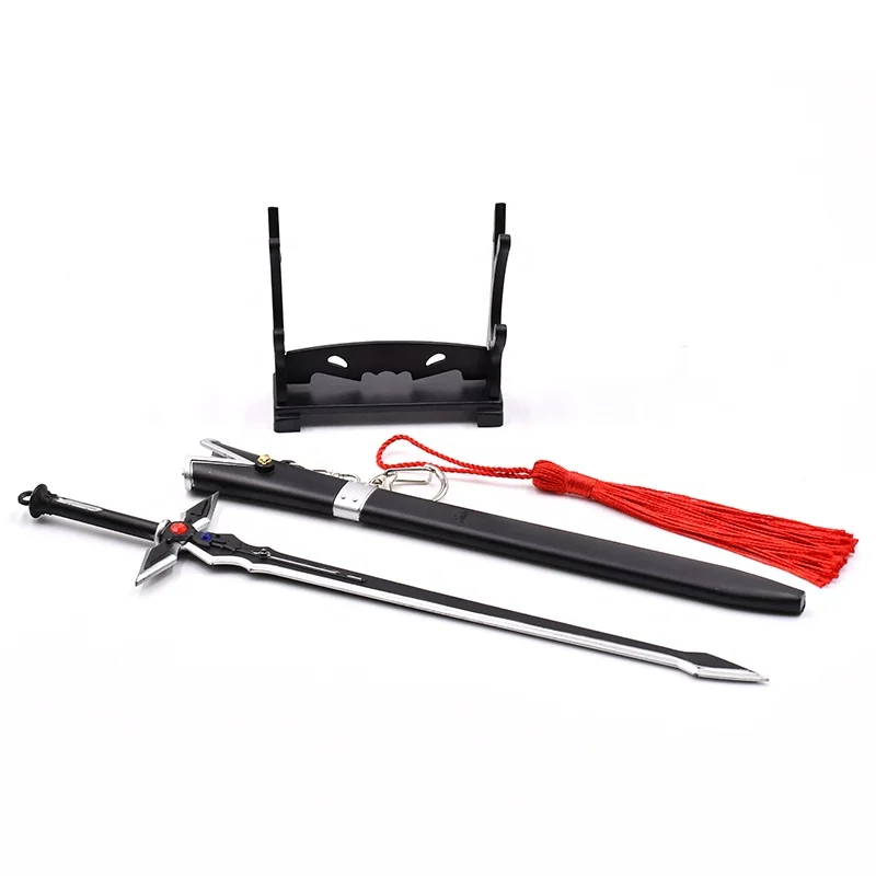 customization hot sale japan anime Sword art online DARK REPULSE Black exclusive katana metal crafts sword keychain zinc alloy