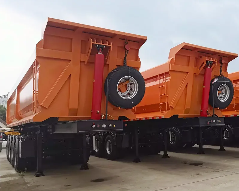 Hydraulic cylinder 4 axles 50tons  Grain Stone Sand Semi trailer  U type Dump Trailers Tipper truck Trailer