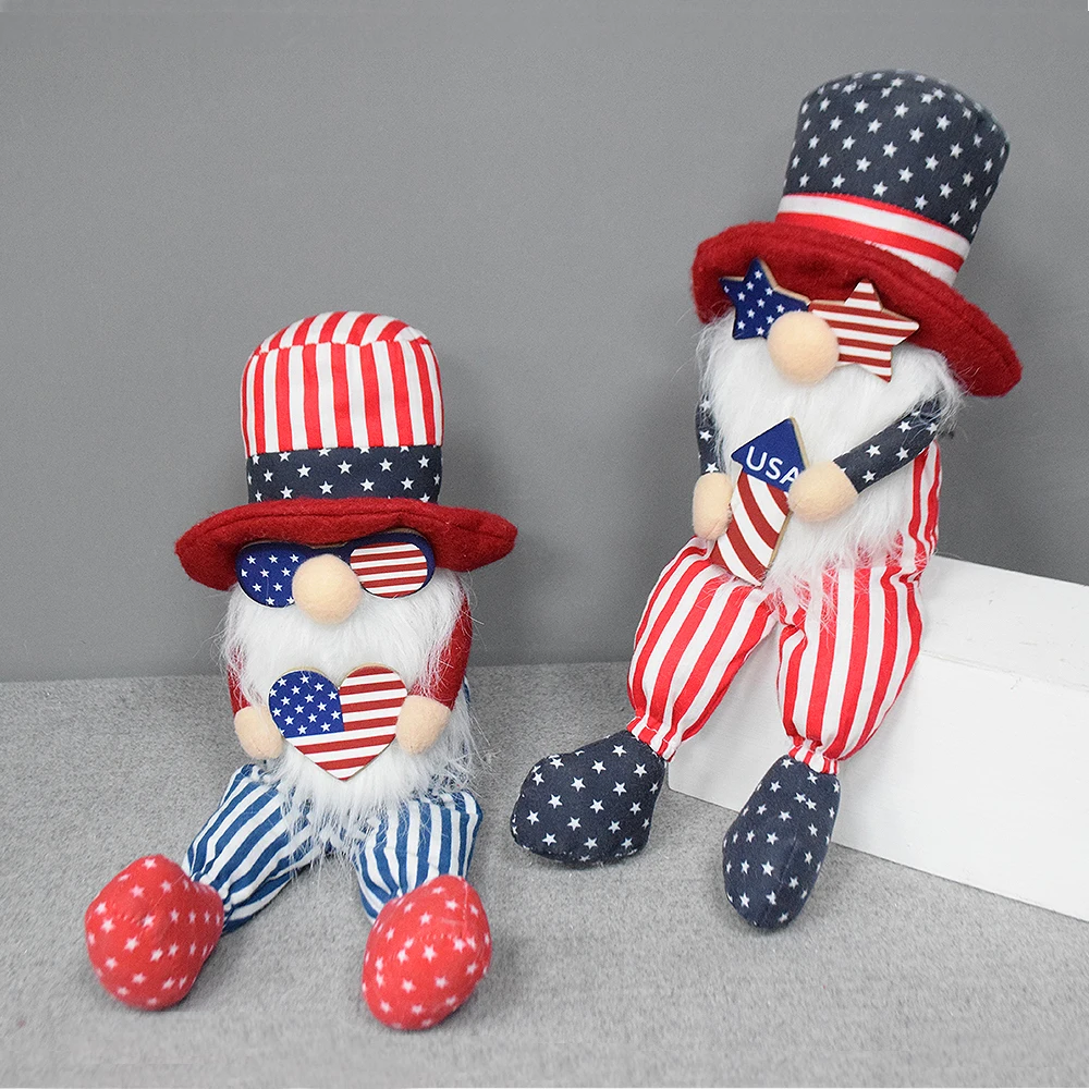 Boheng Custom Gnomes Gifts 2024 Cute Independence Day 4th of July USA Flag Decor American National Gnomes