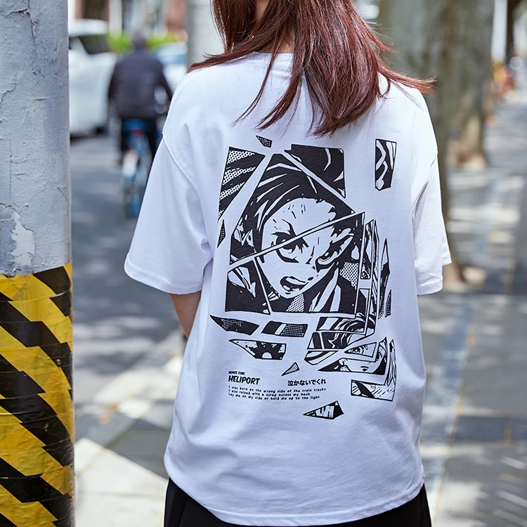Woman Summer O-Neck Japan Anime Theme Printed Couple Loose Tshirt Tide Brand Half Sleeve Women T-shirt