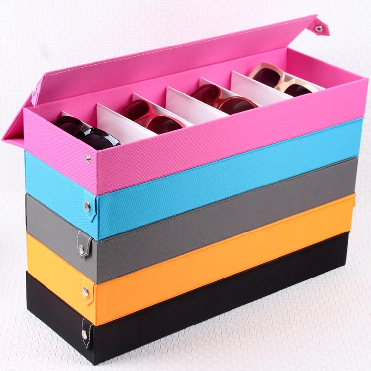 2020 Luxurious Hot sale Colorful 8 pcs Leather Eyewear Sunglasses Display Stand Storage box