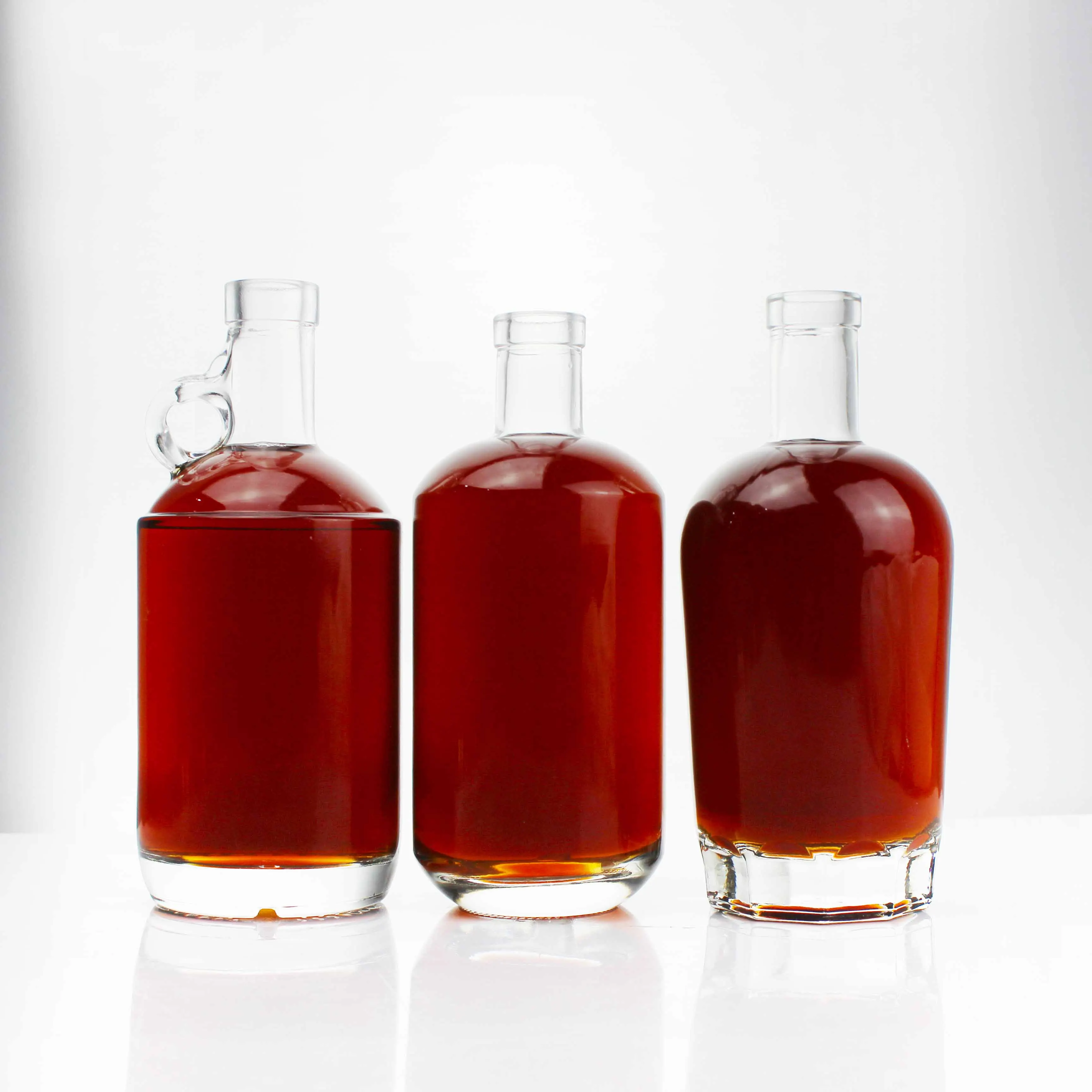 Custom Cheap Price 50ml 700ml Glass Bottle For Liquor Gin Vodka Rum Wine Spirits Brandy Beverage