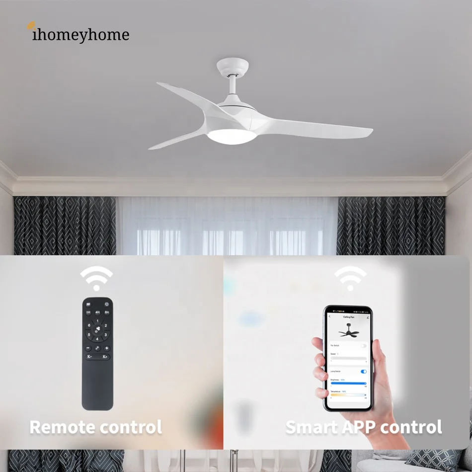 Remote Control DC Motor 220-240V Cheap Price Energy Save Led Ceiling Fan With LED Light Brightness