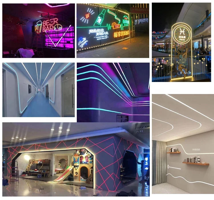 LED Neon Lights 12V Warm White Dimmable LED Strip Lights 5m Waterproof LED Neon Flex  Silicone 3000K Neon LED Strip for Indoor O