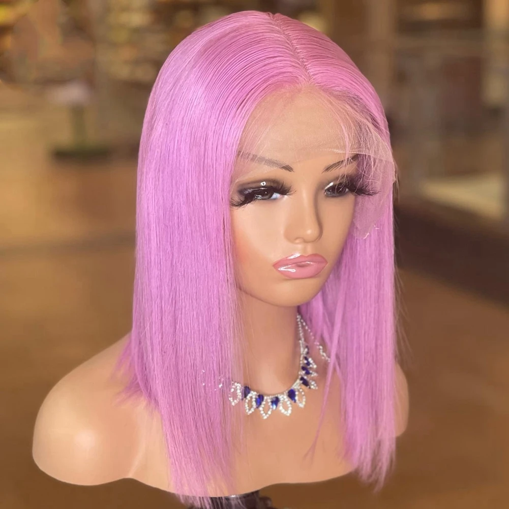 Luxufame 13x4 Transparent Lace Front Wigs Red Color Bob Straight Wigs Raw Indian Hair Wigs From India Swiss Lace