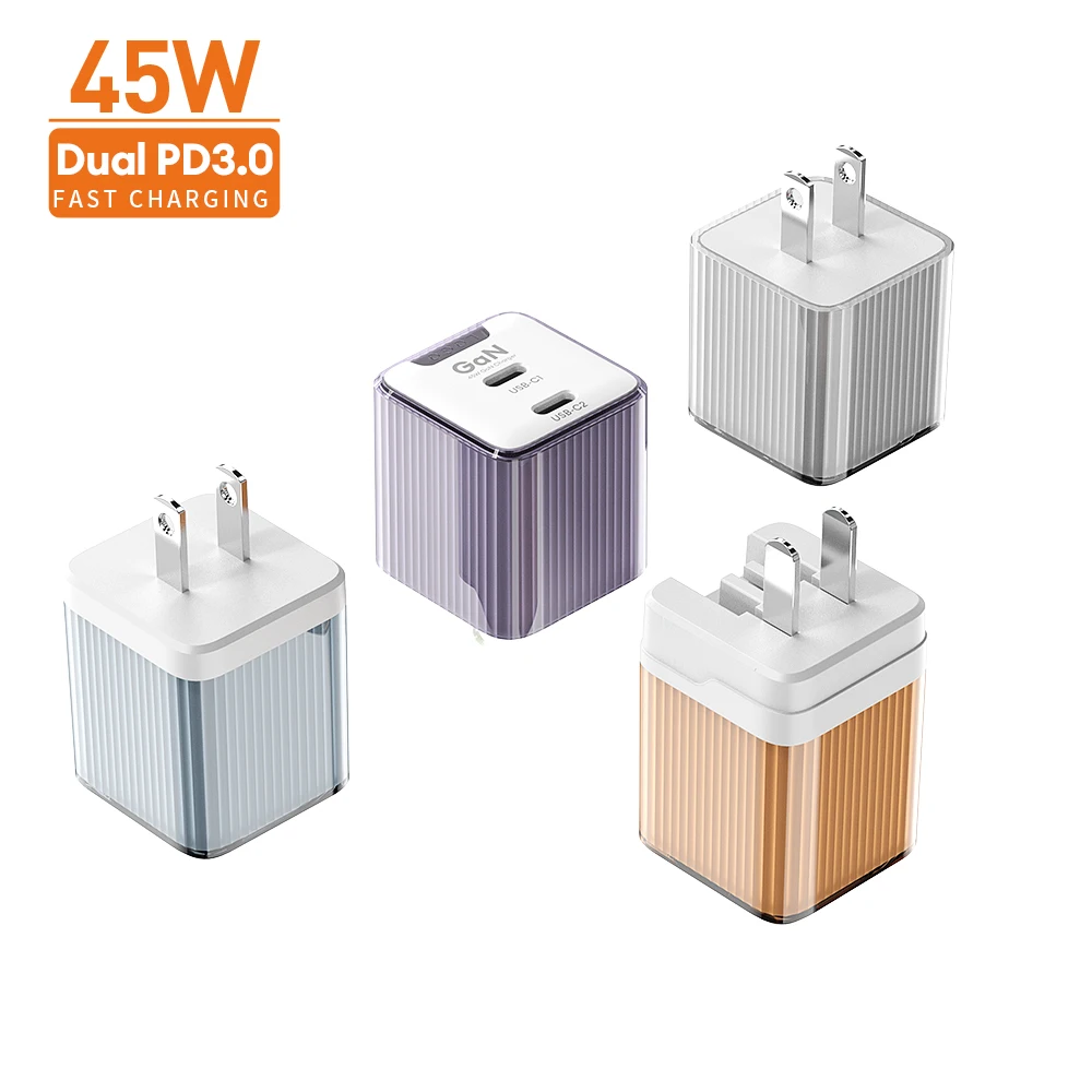 Vina 45watt pd gan for apple charger type-c fast charging for apple charger 20w for samsung 45w super fast charger