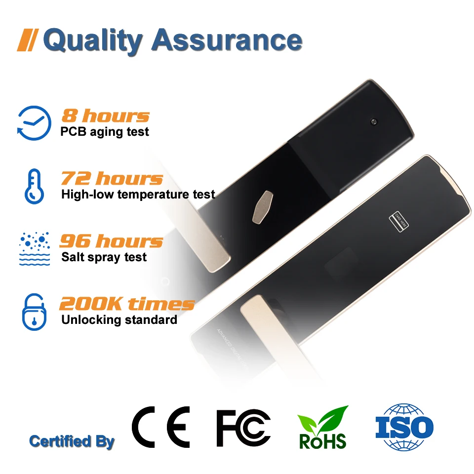 Oem Factory Price Hotel Key Card Reader Swipe Digital Security Smart Hotel Door Lock With Free Management System