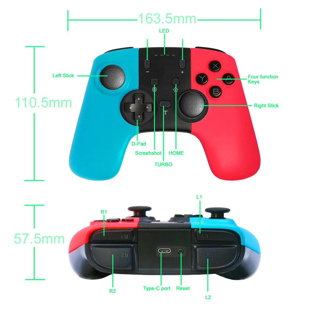 Hot Private model Wireless Controller Joystick Turbo Vibration 6-Axis Gamepad For Nintendo Switch / Oled PC Gaming Accessories