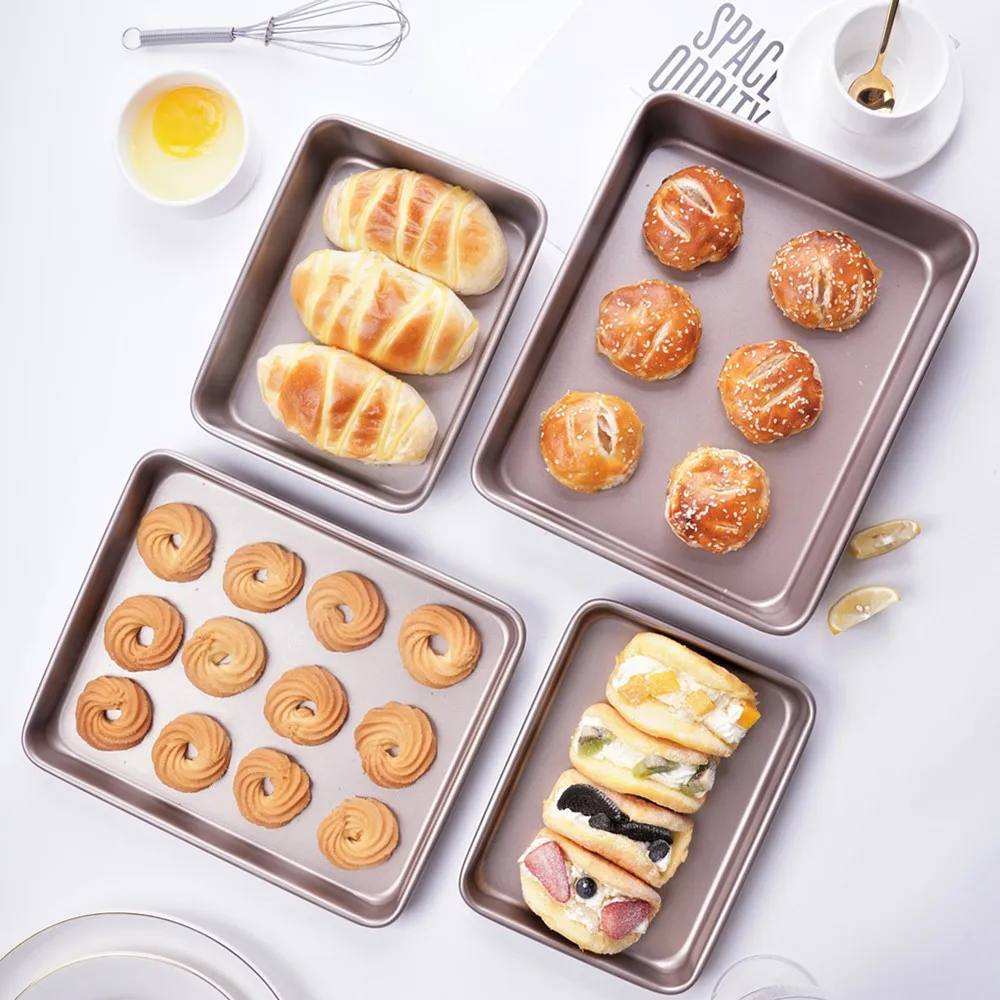 Square Non-Stick Carbon Steel Bakeware Tools Set Cake Baking Tray Metal Baking Dishes Brownie Pan Sets