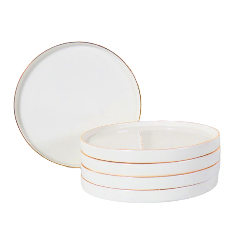 Restaurant White Round Shape Nordic Dinner Ceramic Plate Dishes Porcelain Plate Sets