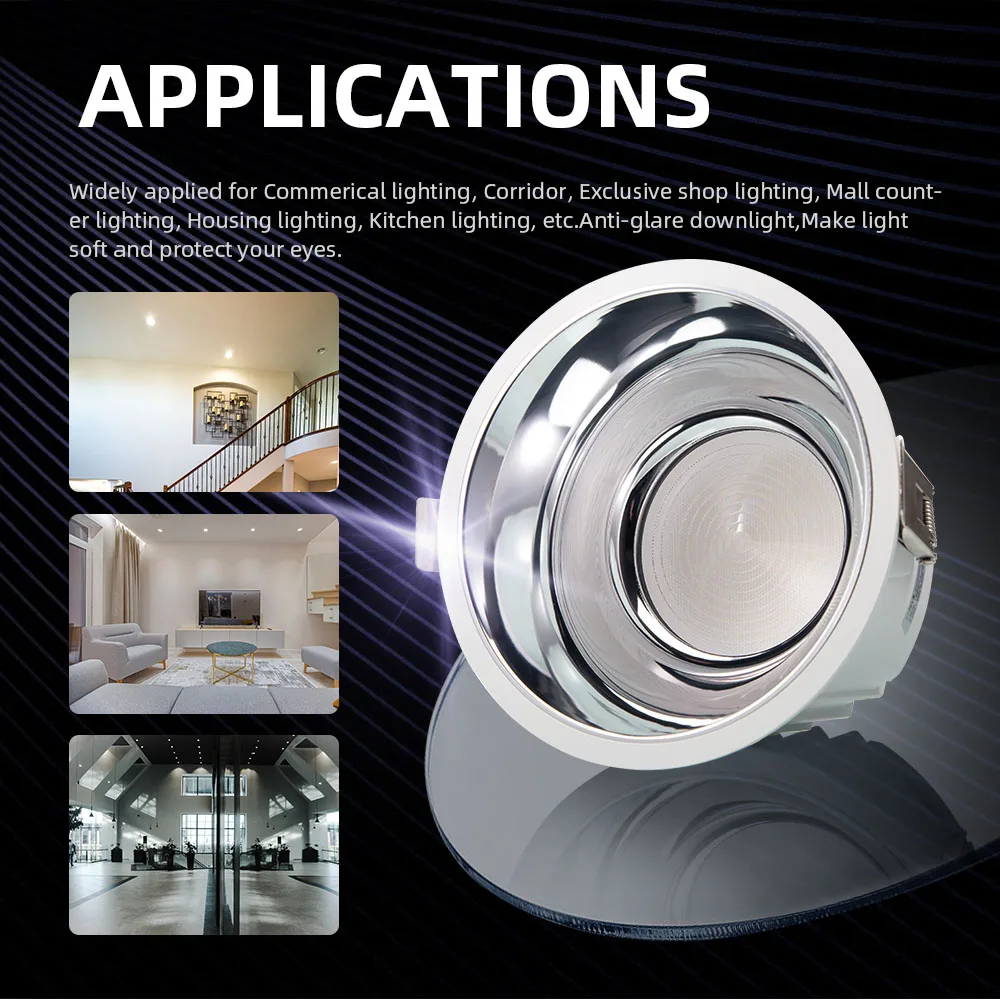 2.5inch LED downlight sMD/9w Cutout75mm input Ac200-240V recessed frameless listed led spotlight downlight