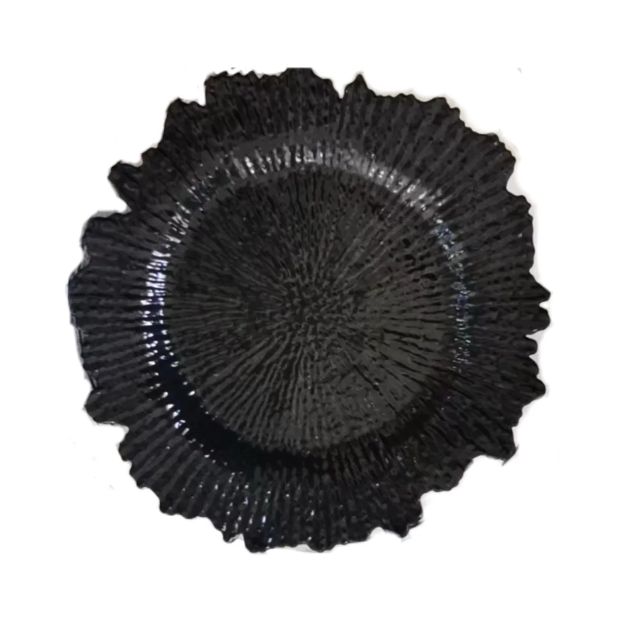 13 Inch Clear Black Silver Gold Rim Beaded Plates Party Wedding Decoration Plastic Charger Plates