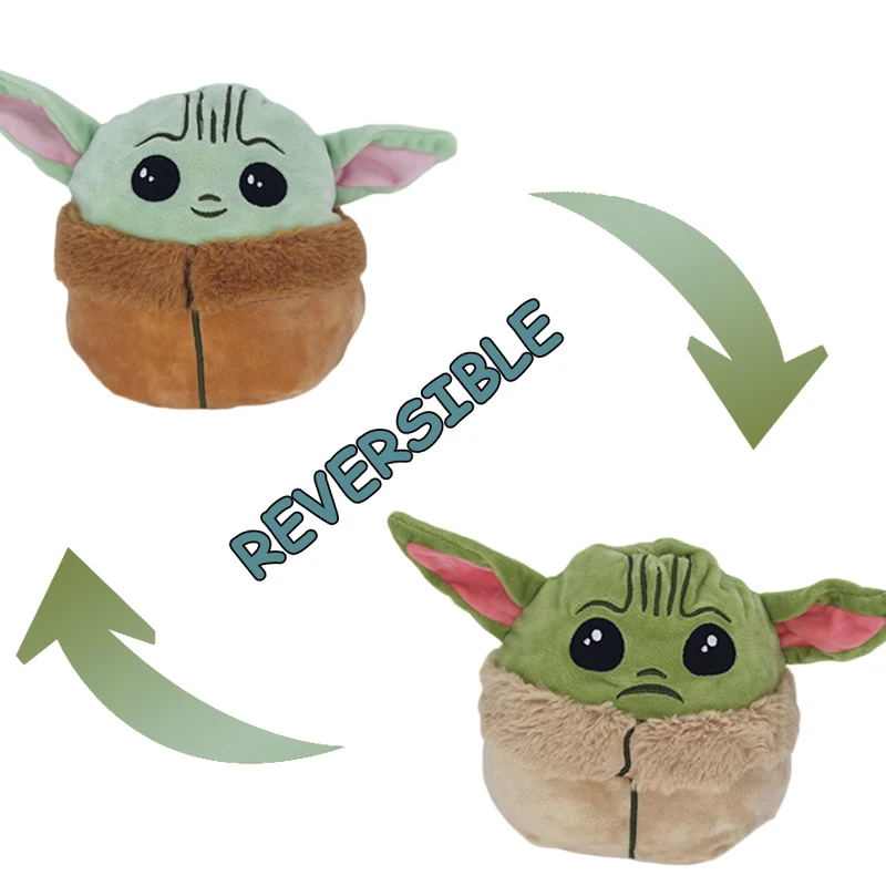 Hot Selling Wholesale Cartoon Reversible Yoda Baby Kids Toys Soft Plush Toy Reversible Yoda Plush Toy