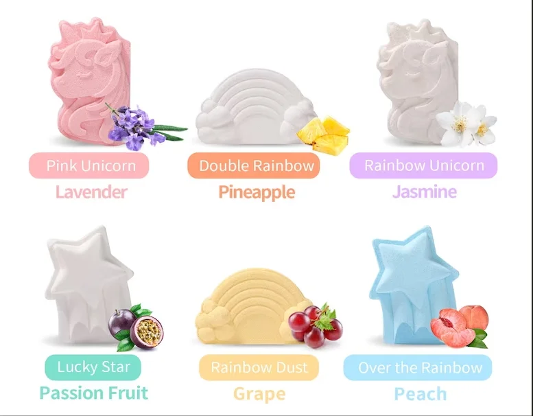 Coloured Bath Ball Label Kids Luxury Bubble Bath Bomb Unicorn Shape Bath Bomb Bubbled Spa Colorful Bombe Bagno