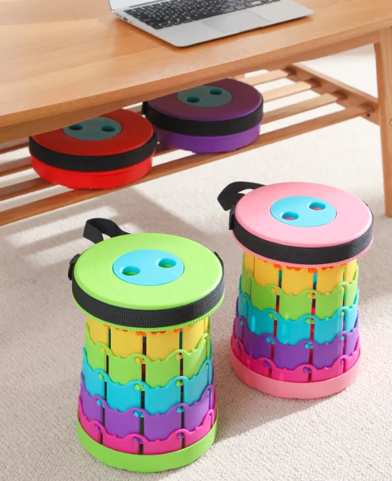 Открытый пластиковый складной Выдвижной регулируемый телескопический табурет для кемпинга рыбалки