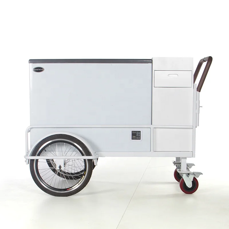 Mobile ice cream freezer bike bicycle cart with cooler for sale and single water sink Ice Cream Bike For Sales Electric Freezer