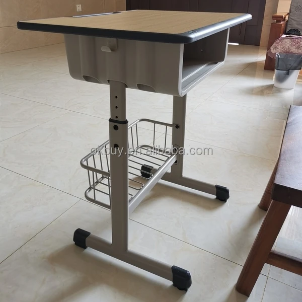 Factory Direct Supply Modern Cheap Plastic Plywood Metal Frame Ergonomic School Class Student Study Single Desk And Chair Set