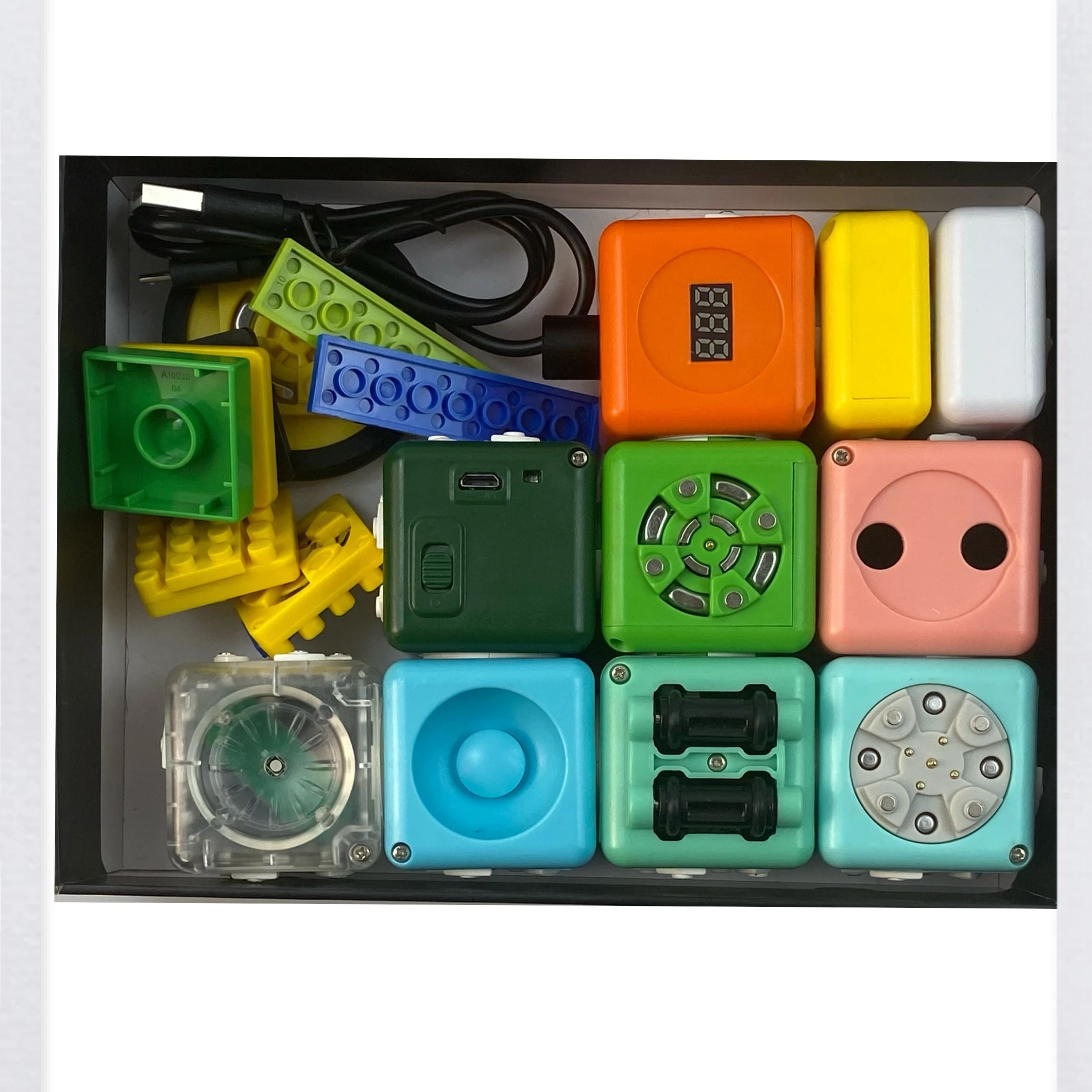 Hot Gift 10+ Pcs Modular Blocks Set with Music/Lighting/Wheel/Rotation/Lithium Battery to Build Robot Toys