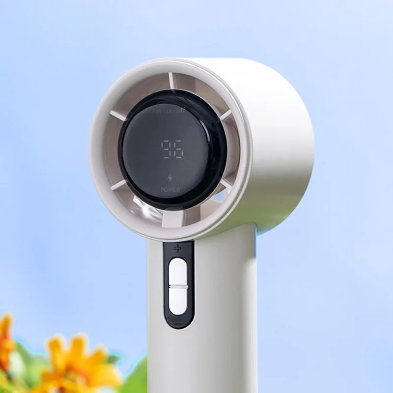 2024 New Custom 3000mAh Led Display USB Battery Fan Rechargeable Electric Fan Hand Held Portable 100 Speeds Mini Turbo Fan