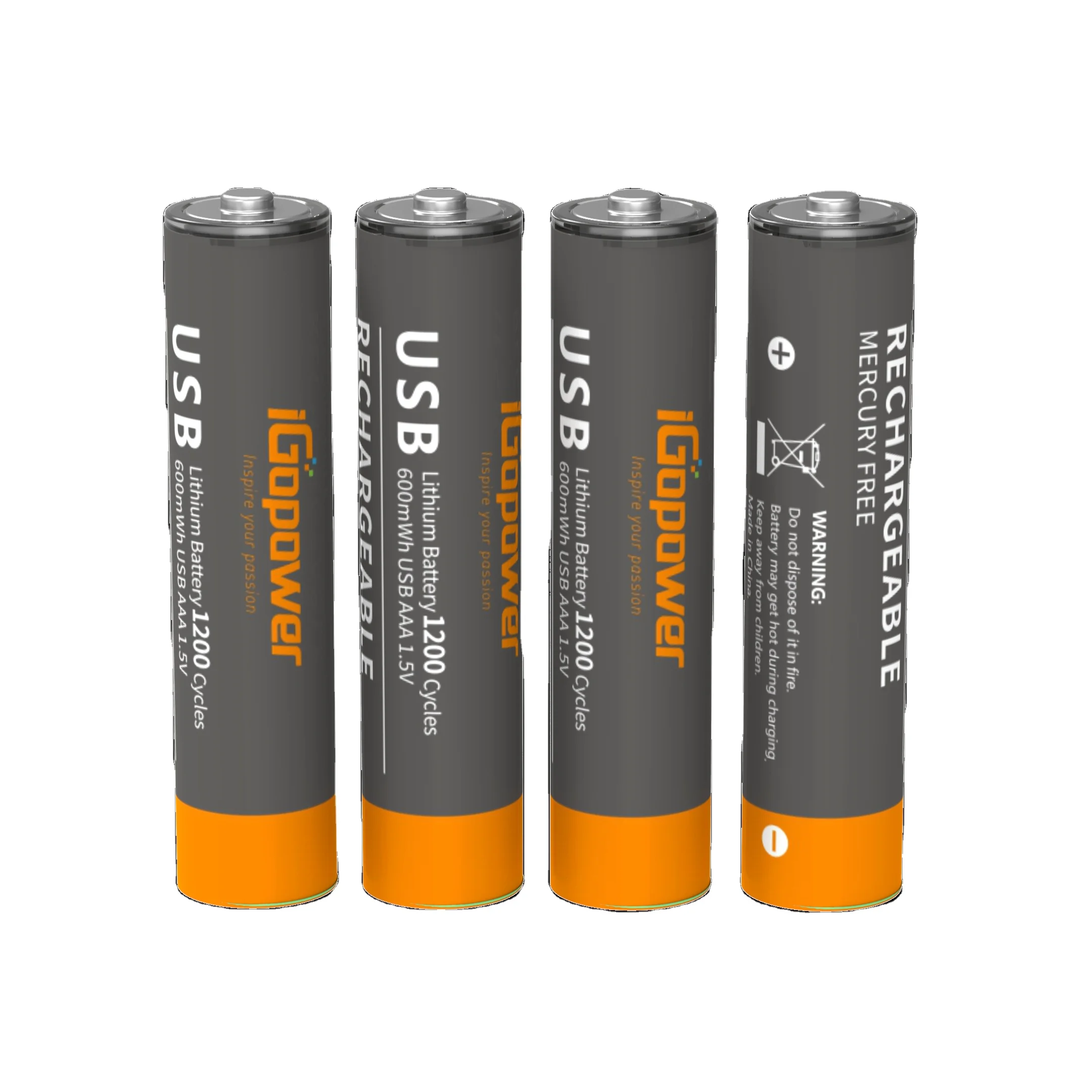 Перезаряжаемая литий-ионная батарея AA AAA с зарядным устройством USB