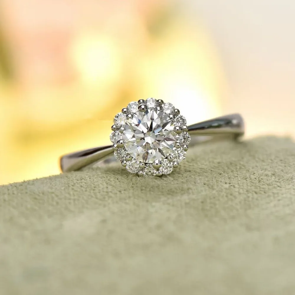 Aimgal brand luxury jewelry wholesale 18-karat gold Platinum D0.50ct d0.17ct diamond ring Custom wedding ring