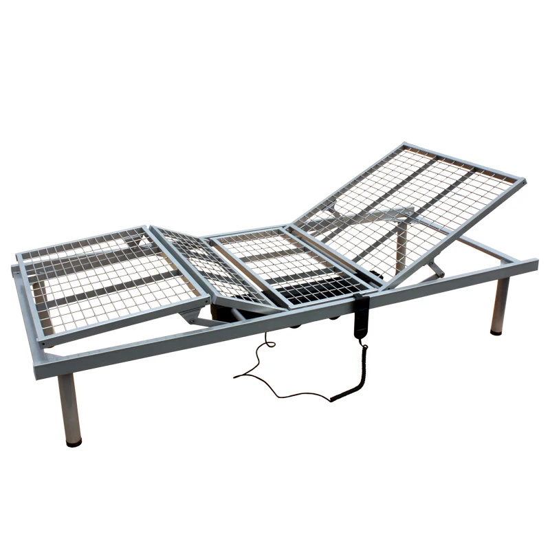 Smart adjustable electric platform bed base super king size metal slat plastic plate bed frame