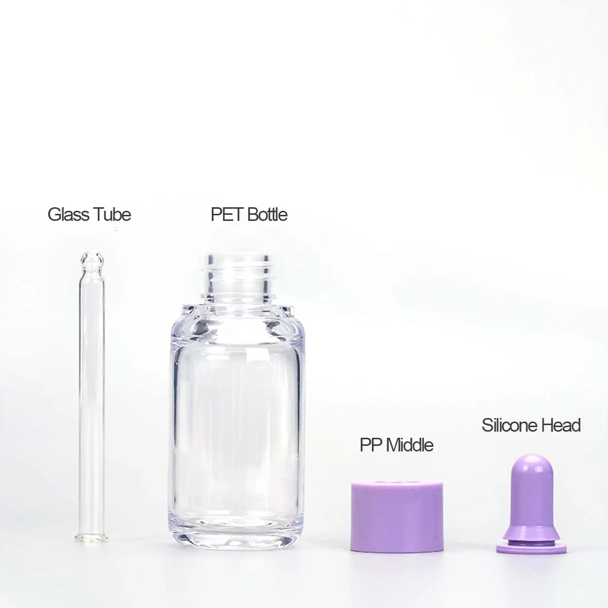 in stock popular 30ML Macaron color PET plastic liquid essential oil bottle custom logo empty dropper bottle