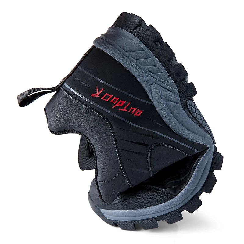 Ankle boots black and grey two color breathable hiking shoes men outdoor boots