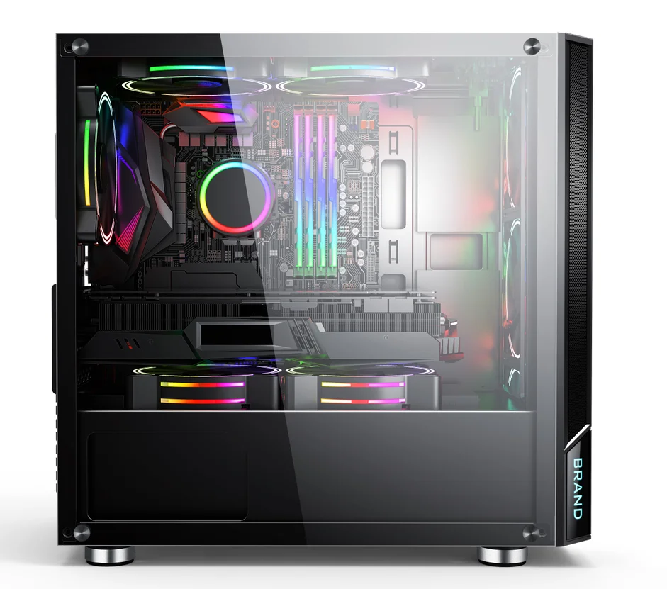 Настольный игровой компьютер MID Tower ATX/микро Корпус из закаленного стекла боковая панель