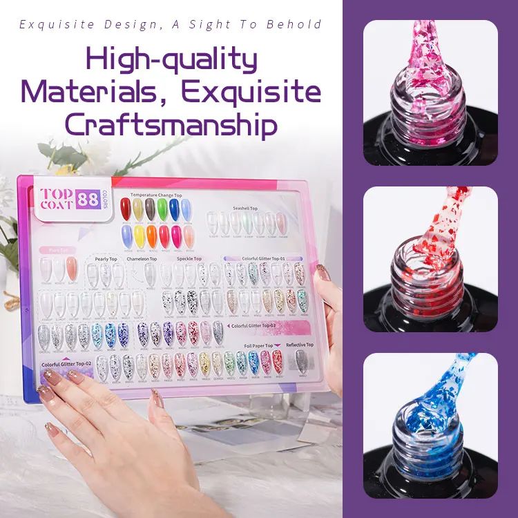Top Coat 88 Colors Color Book OEM/ODM Privated Label Nail Gel Uv Gel Polish Colors nails supplies salon
