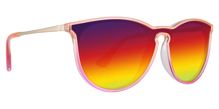 Stylish Round custom Logo One Piece UV400 Sun Glasses Ocean Lenses Colorful Eyewear with Metal Temple