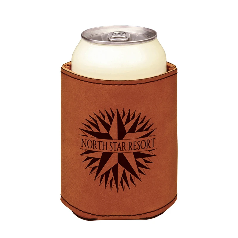 12OZ Laser Leather Can Cooler Blank Neoprene Bottle sleeve Beverag Stubby Holder Custom