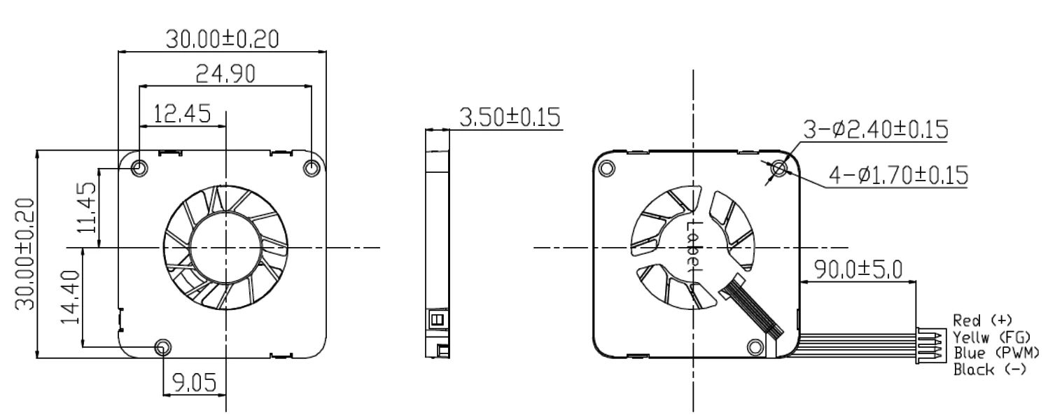 30mm 5v cooling fan 30x30x3.5mm micro fan 3003 3v dc ultrathin blower