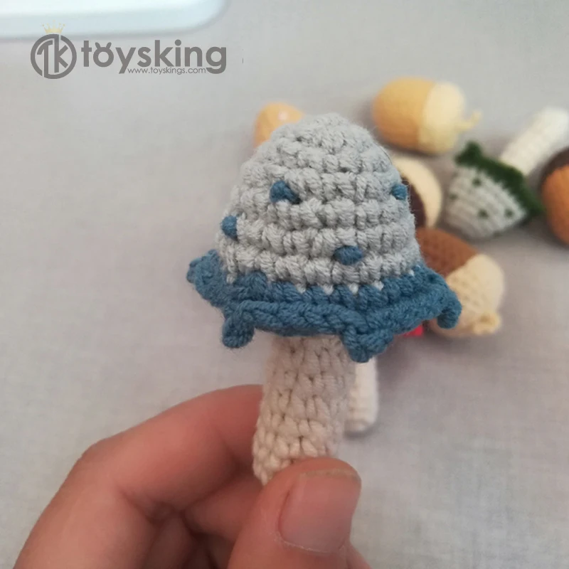 TK Handmade Yarn Knitting Agaric Mushroom Soft Toys for Baby Play Early Education toy