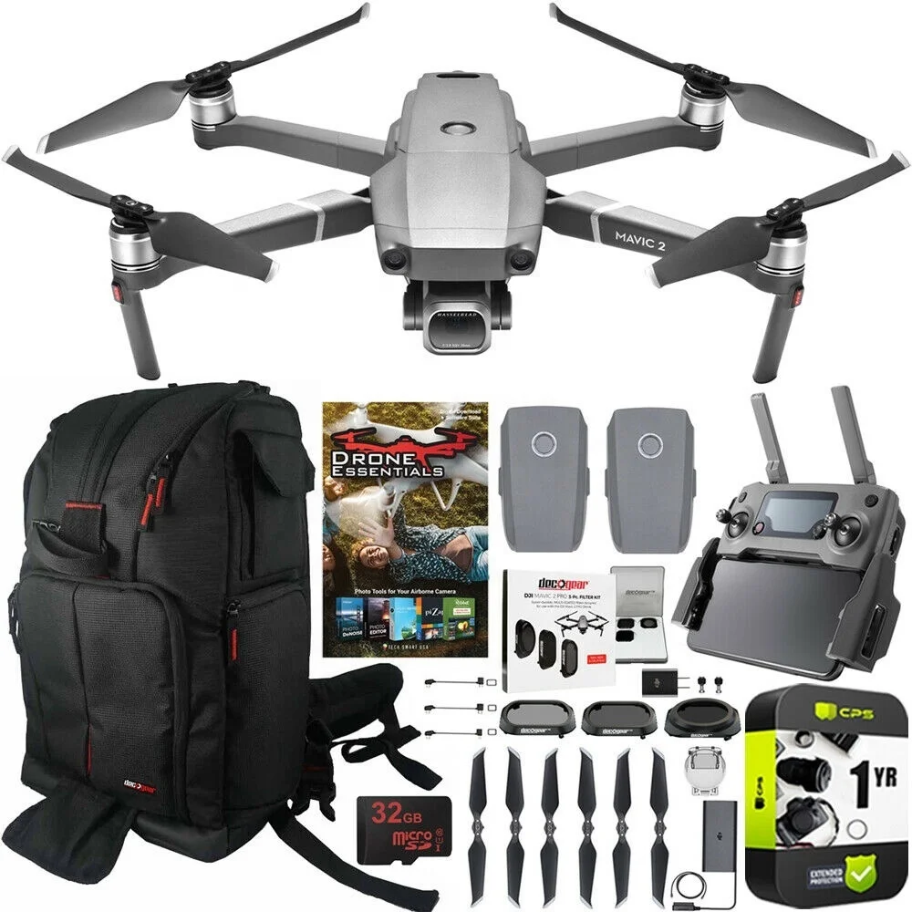 100% Original and Brand New Sealed for DJI Mavic 2 Pro Drone with Hasselblad Camera Essential 2 Battery Backpack Bundle
